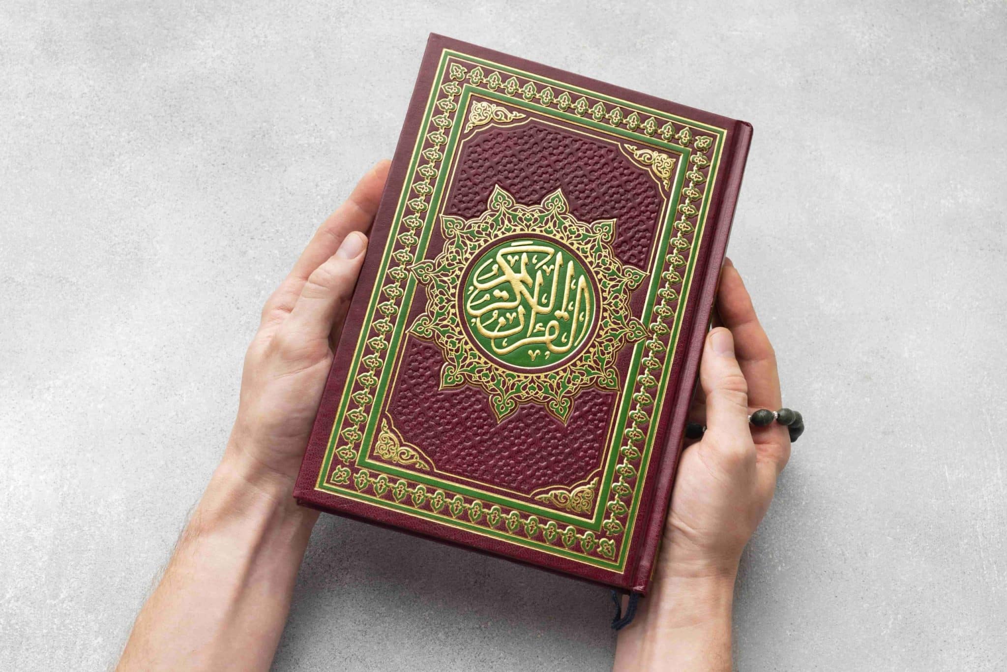 top view islamic new year with quran book min scaled